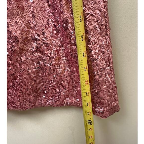 NWT Aqua Large New Years Eve Pink Asymmetrical Sequin Mini Birthday Party Dress - Picture 9 of 11
